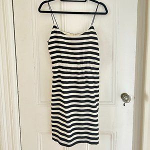 J. Crew Black and White Striped Dress Sz 8